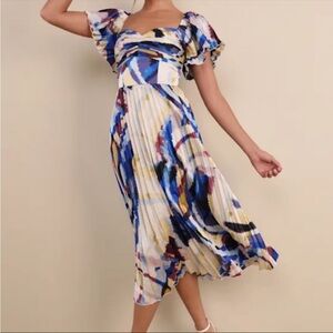 NWT Women’s Lulus Medium Authentically Yours Satin Midi Dress